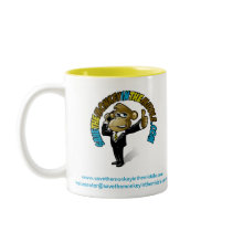 Save the Monkey in the Middle Yellow Mug