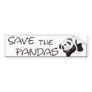 Save The Pandas Bumper Sticker