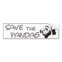 Save The Pandas Bumper Sticker bumper stickers by JenniesDesigns Save The Pandas Bumper Sticker bumper stickers