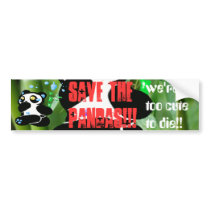 save the pandas!! - bumper sticker bumper stickers