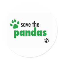 Save The Pandas Round Stickers
