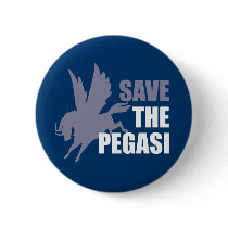 Save the Pegasi Mythical Flying Horse Button