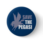Save the Pegasi Mythical Flying Horse Button