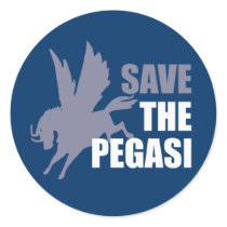 Save the Pegasi Mythical Flying Horse Round Stickers