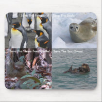 Save the Penguins, Seals, Otters, sloth mousepad