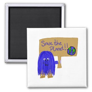 Save the planet blue magnet
