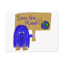 Save the planet blue post cards