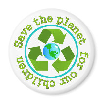 Save the planet for our children refrigerator magnets
