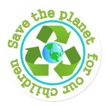 Save the planet for our children stickers