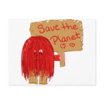 save the planet red postcard