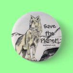 Save the Planet! Wolf Button buttons