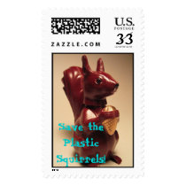 Save the Plastic Squirrels! postage by puffcrow Save the Plastic Squirrels! postage