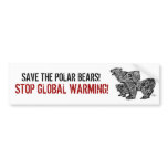 SAVE THE POLAR BEARS! BUMPER STICKERS