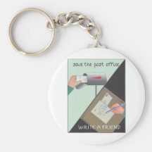 Save the Post Office/ Write a Friend Key Chain