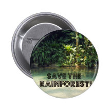 Save the Rainforest Pinback Button