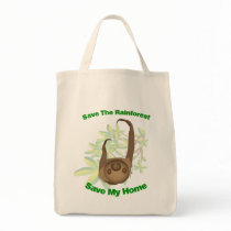 Save The Rainforest Sloth Canvas Bag