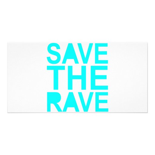 Save the rave blue NU Rave raver UK dance 80s Customized Photo Card