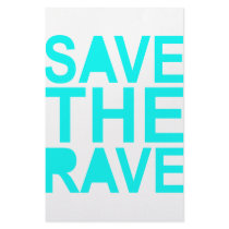 Save the rave blue NU Rave raver UK dance 80s Custom Stationery