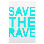 Save the rave blue NU Rave raver UK dance 80s Custom Stationery