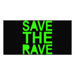 Save the rave green NU RAVE raver 80s scene Photo Card