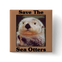 Save the Sea Otters buttons by One_Planet Save the Sea Otters buttons