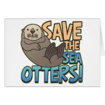 Save The Sea Otters Greeting Card