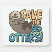 Save The Sea Otters mousepads by koncepts Save The Sea Otters mousepads