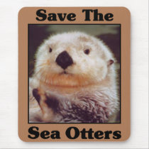 Save the Sea Otters mousepads by One_Planet Save the Sea Otters mousepads