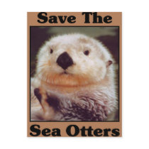 Save the Sea Otters postcards by One_Planet Save the Sea Otters postcards