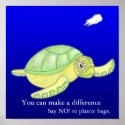 Save the Sea,  Say NO! to plastic bags posters
