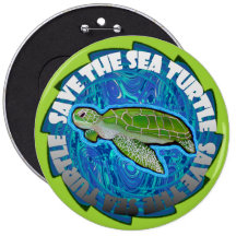 Save The Sea Turtle Buttons