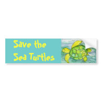 Save the Sea Turtles Bumper Sticker bumper stickers by sharonfosterart Save the Sea Turtles Bumper Sticker bumper stickers