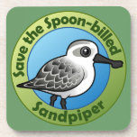 Save the Spoon-billed Sandpiper Beverage Coaster