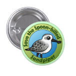 Save the Spoon-billed Sandpiper Round Button