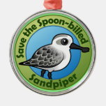 Save the Spoon-billed Sandpiper Premium circle Ornament