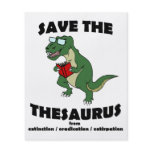Save The Thesaurus Dinosaur flyers
