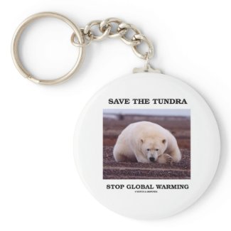 Save The Tundra Stop Global Warming (Polar Bear) keychain