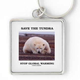 Save The Tundra Stop Global Warming (Polar Bear) keychain