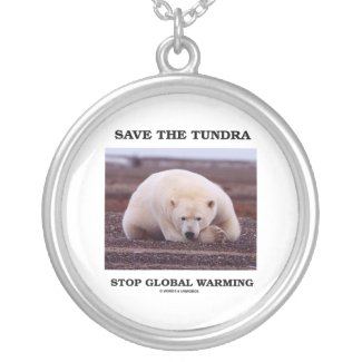 Save The Tundra Stop Global Warming (Polar Bear) necklace