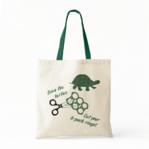 Save the Turtles Cut Six Pack Rings Canvas Bag