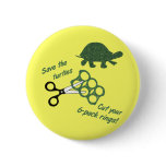 Save the Turtles Cut Six Pack Rings Buttons