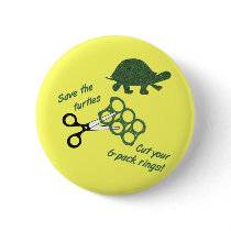 Save the Turtles Cut Six Pack Rings Buttons