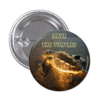 Save the Turtles Pinback Button