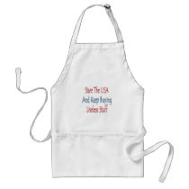 Save The USA And Keep Buyng Useless Stuff aprons by Supernova23 Save The USA And Keep Buyng Useless Stuff aprons