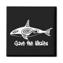 Save the Whales Fridge Magnet