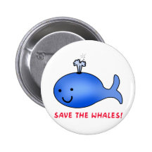 Save the Whales! Pinback Button