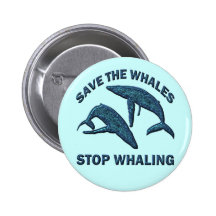 SAVE THE WHALES STOP WHALING PINS