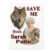 Save the Wolves from Sarah Palin Postcards