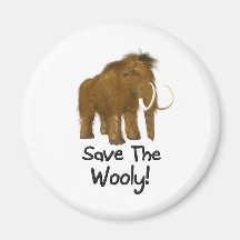 "Save The Wooly" Wooly Mammoth Fridge Magnet