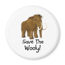 "Save The Wooly" Wooly Mammoth Fridge Magnet